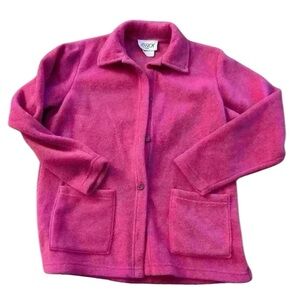 Pink  fleece button up jacket by Jessica size 6-8